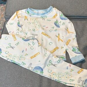 Burt's Bees Kids Pajama Set - Cream and Light Blue
